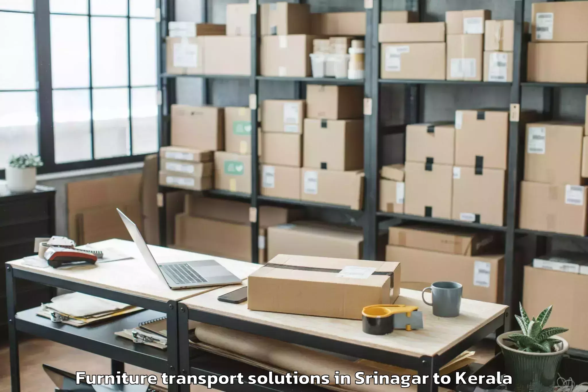 Top Srinagar to Paravur Furniture Transport Solutions Available